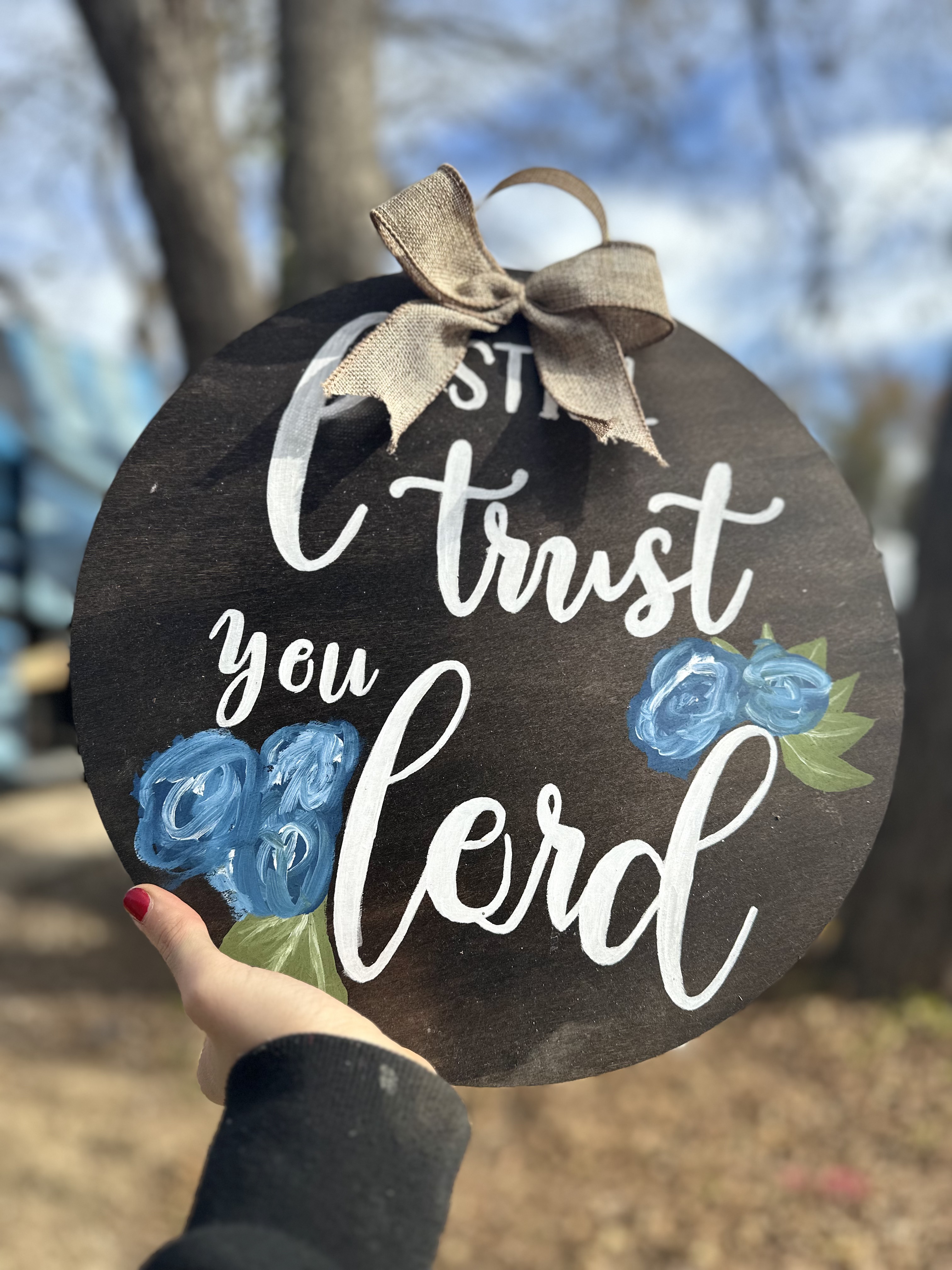 Hand Painted Floral Sign