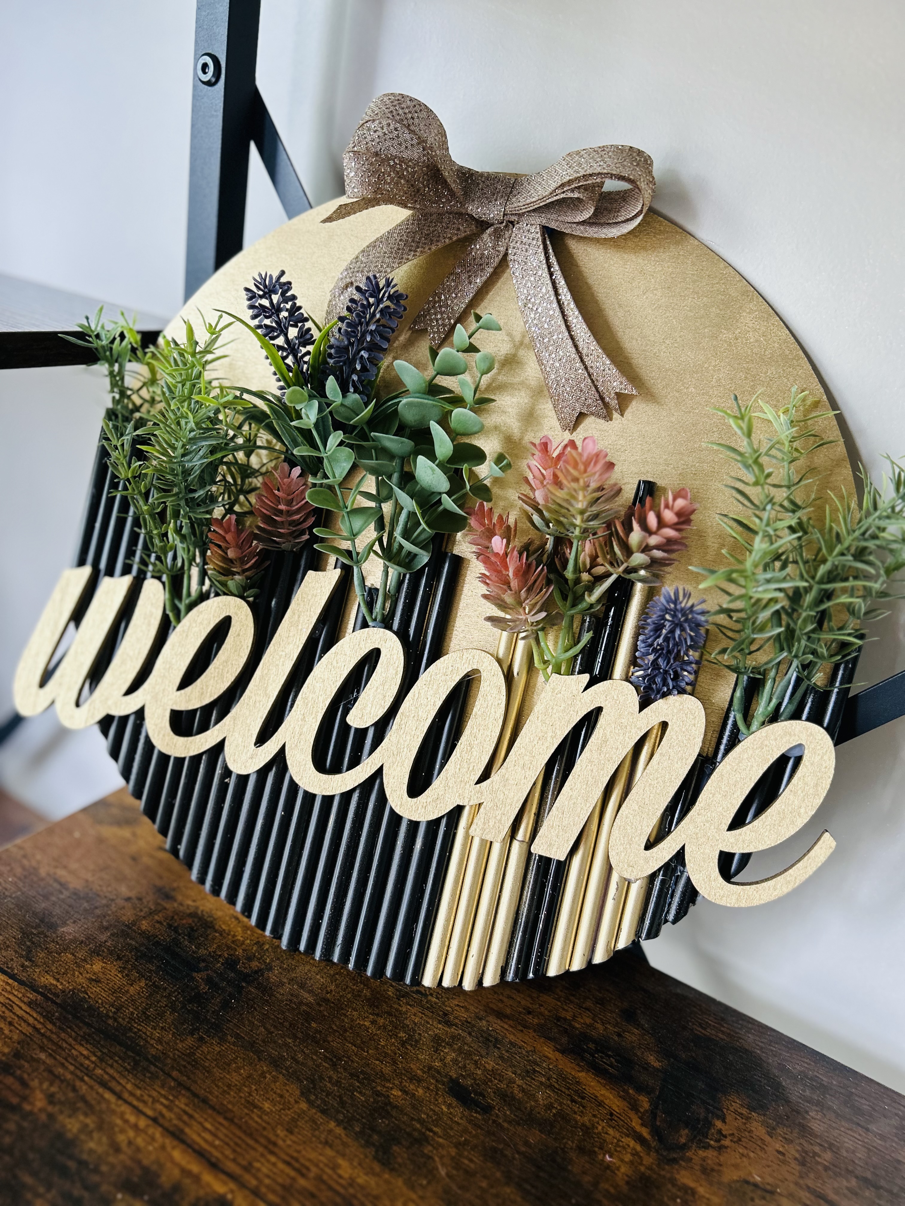 Floral welcome sign